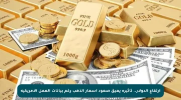 ارتفاع الدولار.. تأثيره يعيق صعود أسعار الذهب رغم بيانات العمل الأمريكية